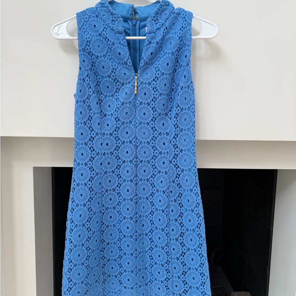 Lilly Pulitzer Sky Blue Crochet Mini Dress